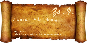 Zsarnai Várkony névjegykártya